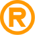 "R" in a circle