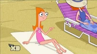 Candace on a beach towel