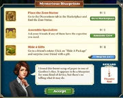 Quest Mysterious Blueprints-Tasks