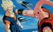 Super Vegito dodging Gohan absorbed Super Buu