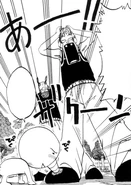 Plue stabs a Demon Card member