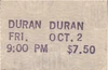 The Roxy, Hollywood, CA (USA) - 2 October 1981 wikipedia duran duran ticket 1