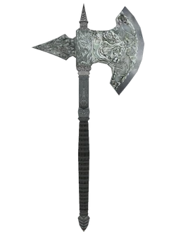 Oblivion SilverBattleAxe