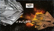 Trabe ship attacks vidiian ship