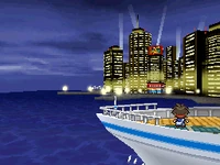 The Royal Unova looking out at a city