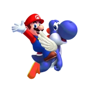 Blue Yoshi Mario SMW3D