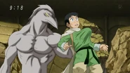 Nitro attacking Komatsu from behind