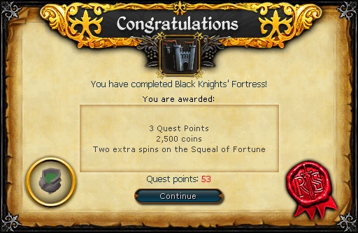 Black Knights' Fortress reward