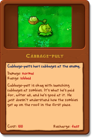 Cabbage-pult - Plants vs. Zombies Wiki, the free Plants vs. Zombies