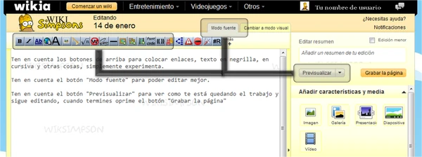 Edición modo fuente