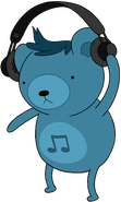 Dj Bear with headphones
