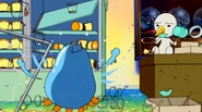 Griff attacks the puddings
