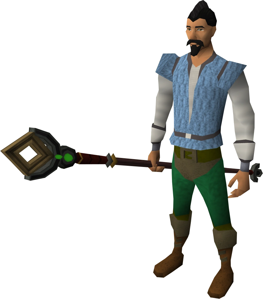 Caitlin's staff equipped