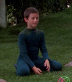 Boy in arboretum