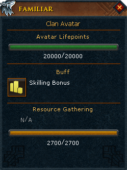 Clan avatar follower interface