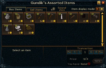 Gunslik's Assorted Items stock