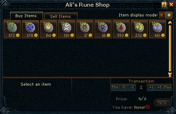 Ali's Rune Shop (Catalytic Runes) stock