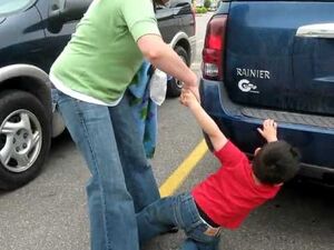 Tantrum in parking lot