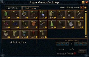 Papa Mambo's Shop stock