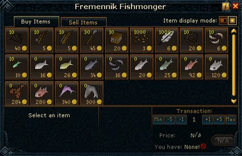 Fremennik Fishmonger stock