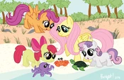 Ponies on the Beach by sakurakaijuu