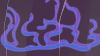 Nightmare Moon mist seeping into cliffside S1E02