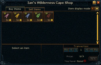 Ian's Wilderness Cape Shop stock