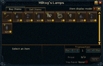 Miltog's Lamp stock
