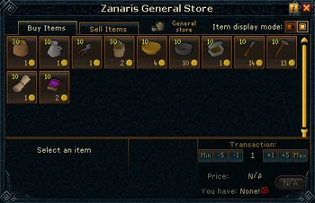 Zanaris General Store stock