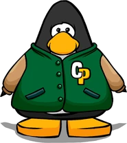 Green Letterman Jacket from a Player Card