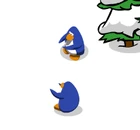 Old Blue Penguins in Sled Race