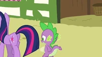 Twilight and Spike walking away S3E03