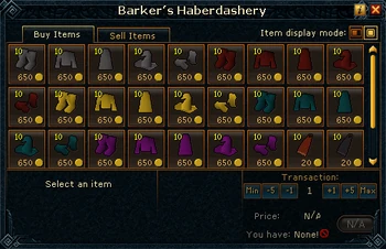 Barker's Haberdashery stock