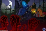 Luna fighting the zombie ponies