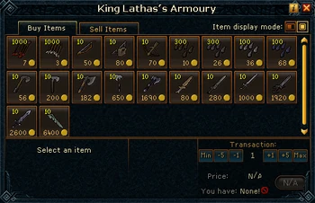 King Lathas's Armoury stock