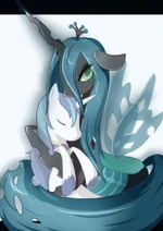 Chrysalis hugging Shining Armor