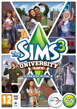 The sims 3 university life box art
