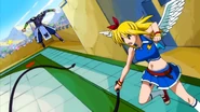 Bickslow dodges Lucy's whip