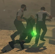 Anderson being taken to ambulance Cordis Die BOII
