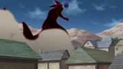 El Clon de Kurama destruyendo al Pueblo Hacho