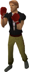 Red boxing gloves equipped