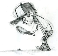 Dipper with magnifying glass