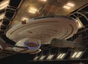 USS Voyager in drydock