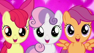 Cutie Mark Crusaders excited "Crystal Empire?!" S03E11