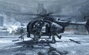 Delta force members dropping from the MH-6
