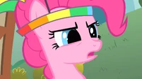 Pinkie Pie wearing her parasol headgear S1E15