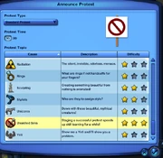 Protesting interface
