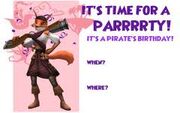 Bonnie Anne - Fox Musketeer It's Time to PARRRRTY! invitation