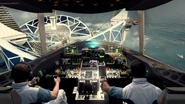 Aeroplane landing Colossus resort BOII