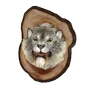 Mounted Snowy Sabre Cat Head